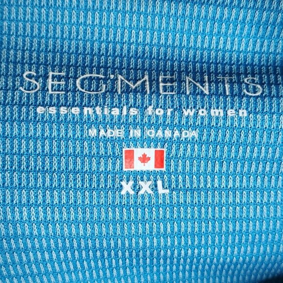 SEGMENTS Canada Solid All Blue 3/4 Sleeve Pullover Ribbed Top Womens Size XXL - Picture 5 of 7
